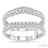 5/8 ctw Round Cut Diamond Insert Ring in 14K White Gold